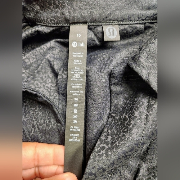 LULULEMON LAB Jacquard Relaxed-Fit Shirt In Leopardo Jacquard MED Black Size 10 - Picture 7 of 15
